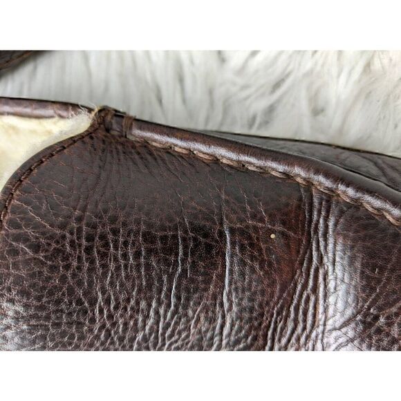 UGG Australia Men's Brown Leather Slip-On Ascot Slipper Sheepskin 11 *Flaw - Picture 8 of 10
